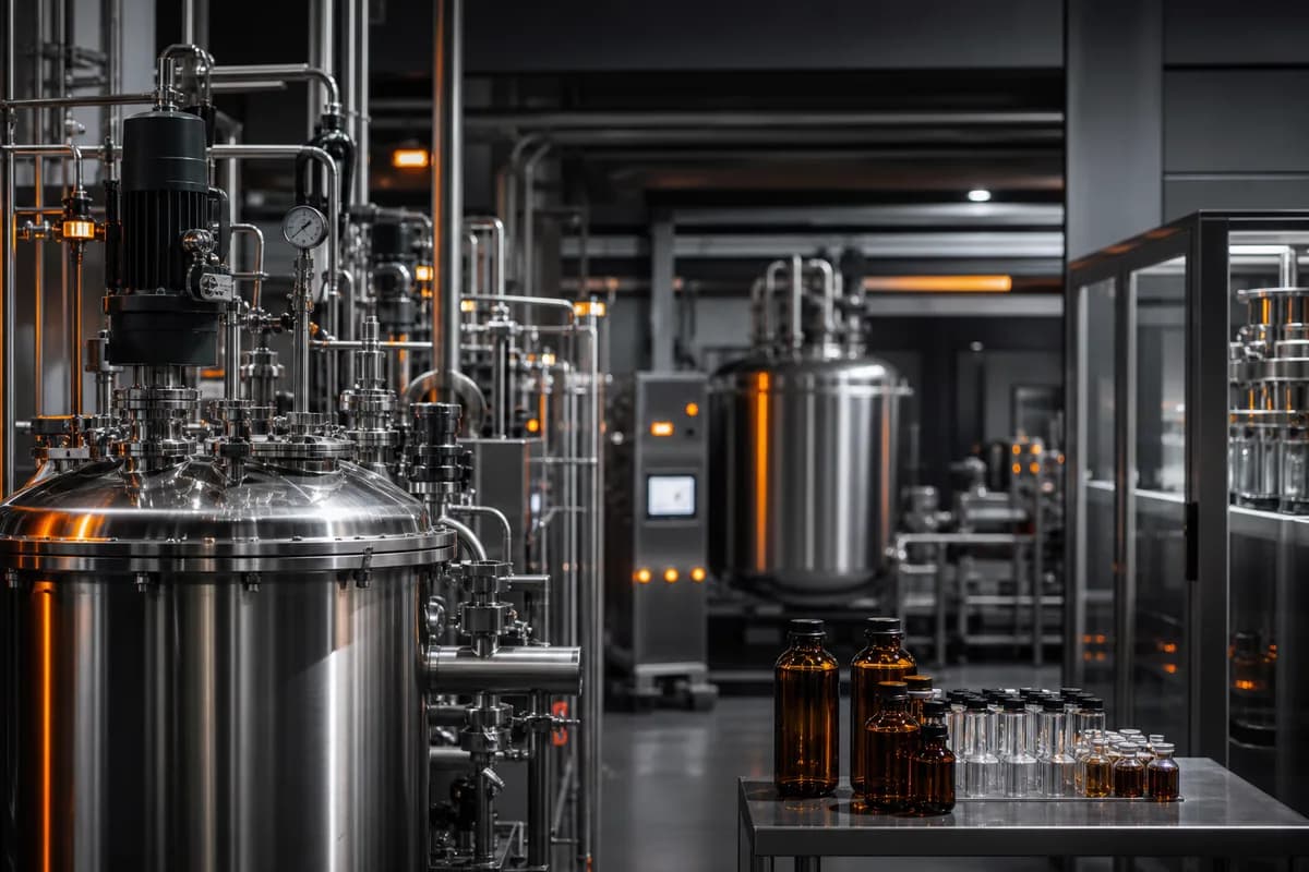 Stainless process vessels in a controlled chemical manufacturing facility