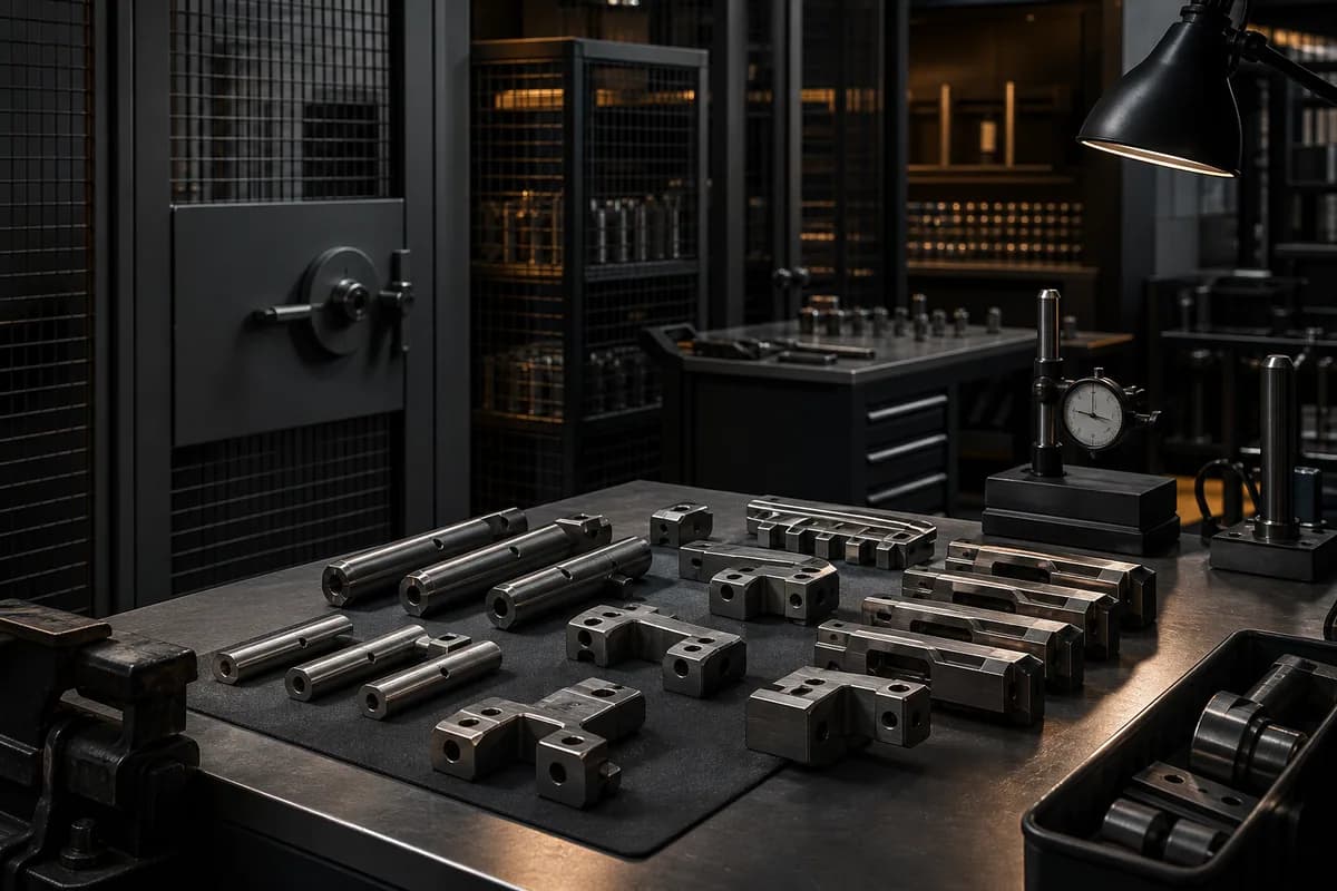 Secure inspection area for regulated precision-machined components