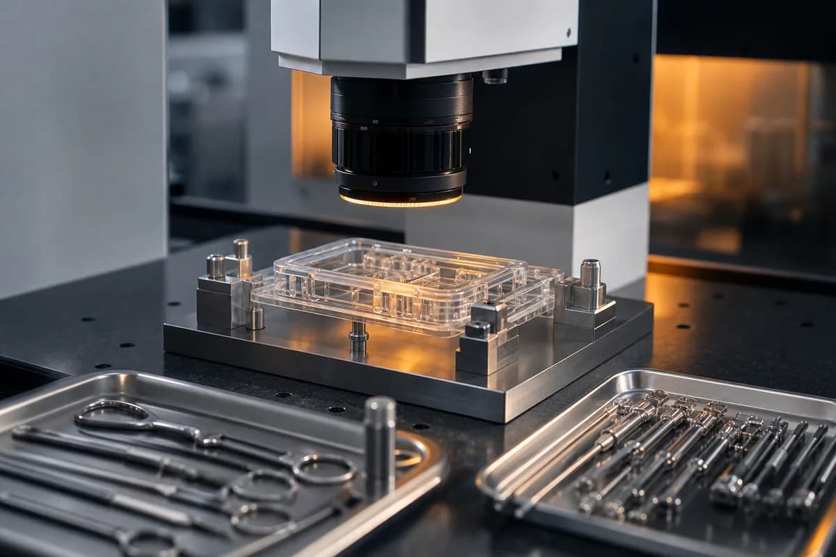 Precision medical components under optical quality inspection