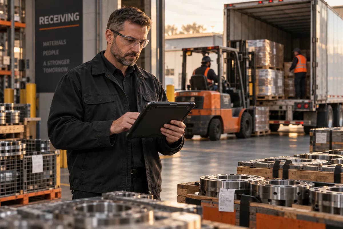 Supply chain news signals moving across a connected industrial network