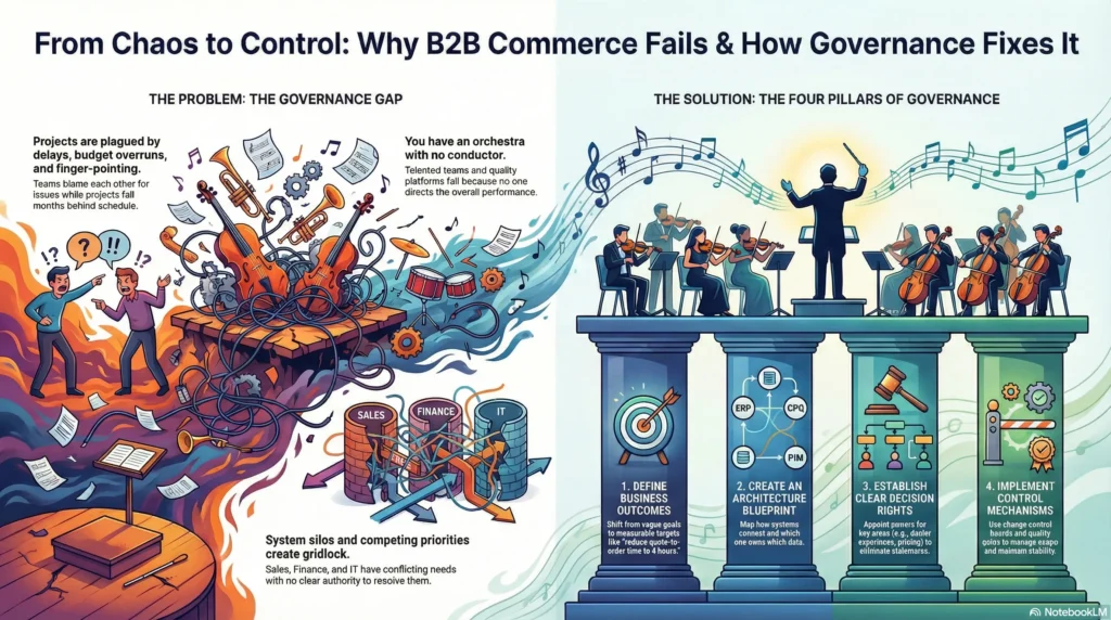 B2B Commerce Governance for Manufacturers: Stop Wasting Millions on Chaos 4 B2B Commerce Governance for Manufacturers Stop Wasting Millions on Chaos